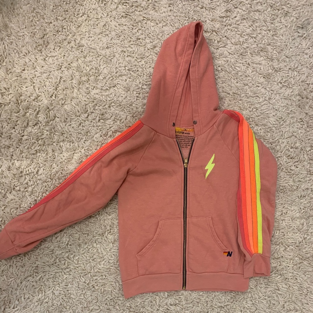 AVIATOR NATION KIDS NEON ZIP UP 💗🧡💛